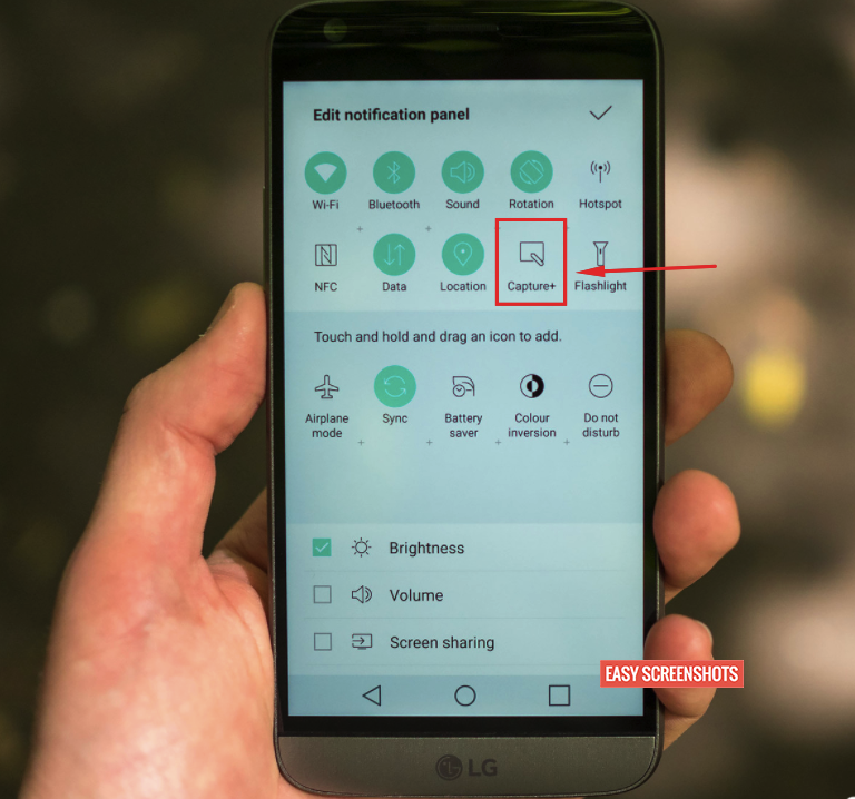 LG Android Phone Quick Access Setting Toggle