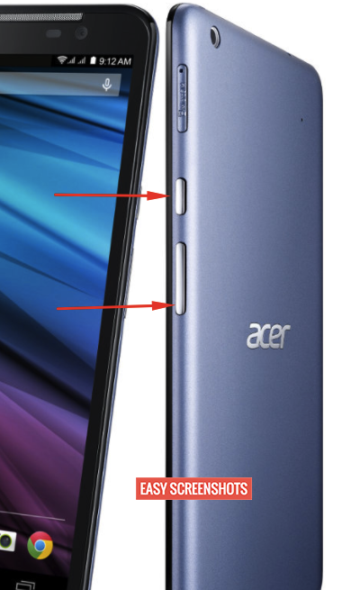 Acer Iconia Talk S Press Power and Volume Down Button