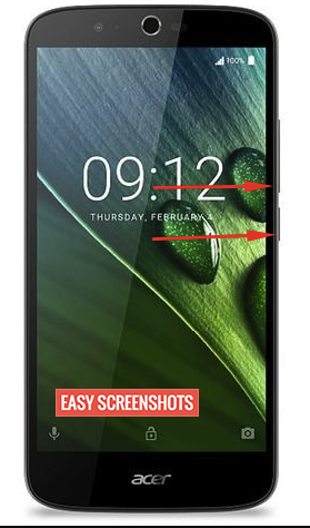 How to screenshot in Acer Liquid Zest Plus press volume down and power